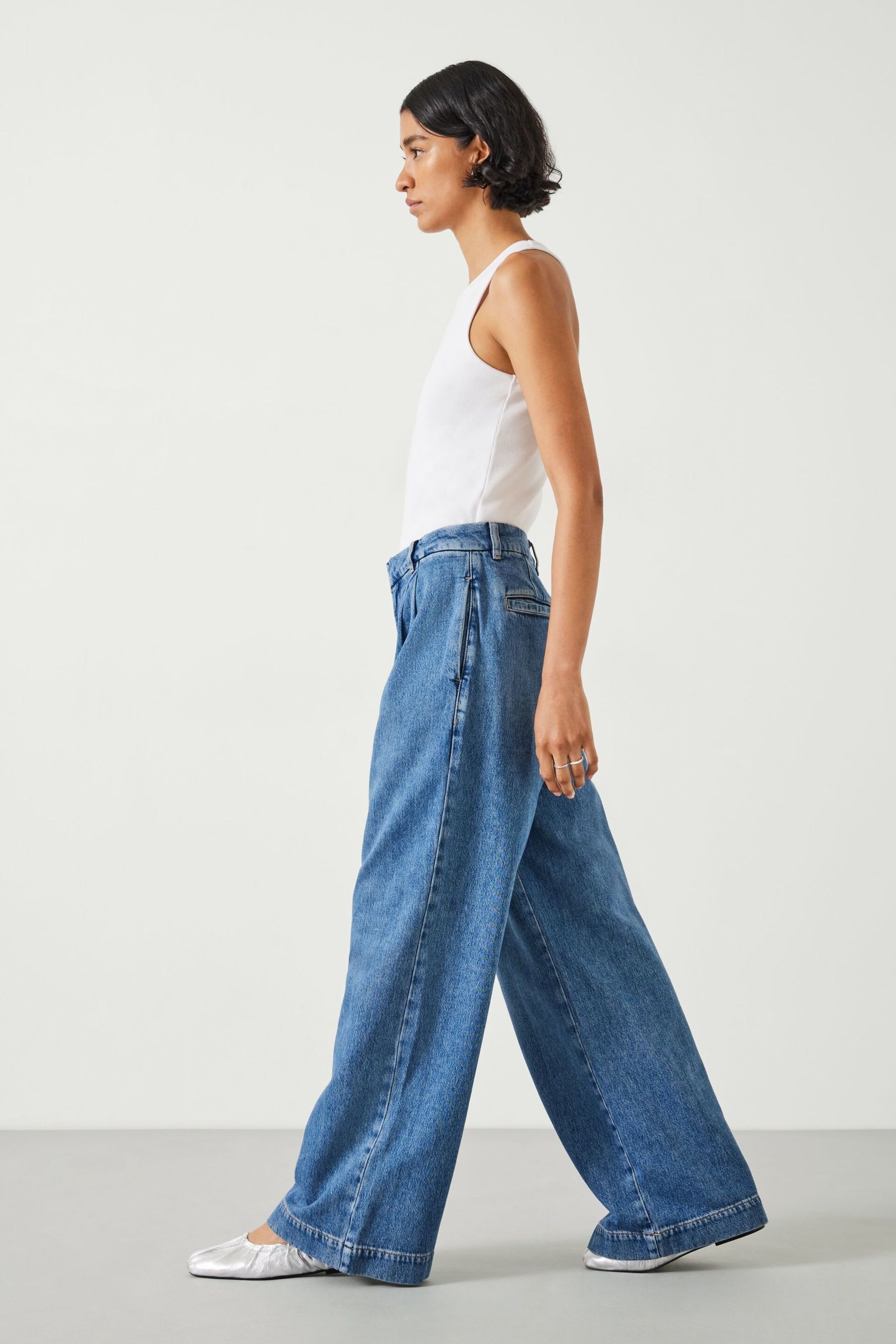 Hush Blue Lya Pleated Wide-Leg Jeans - Image 2 of 5