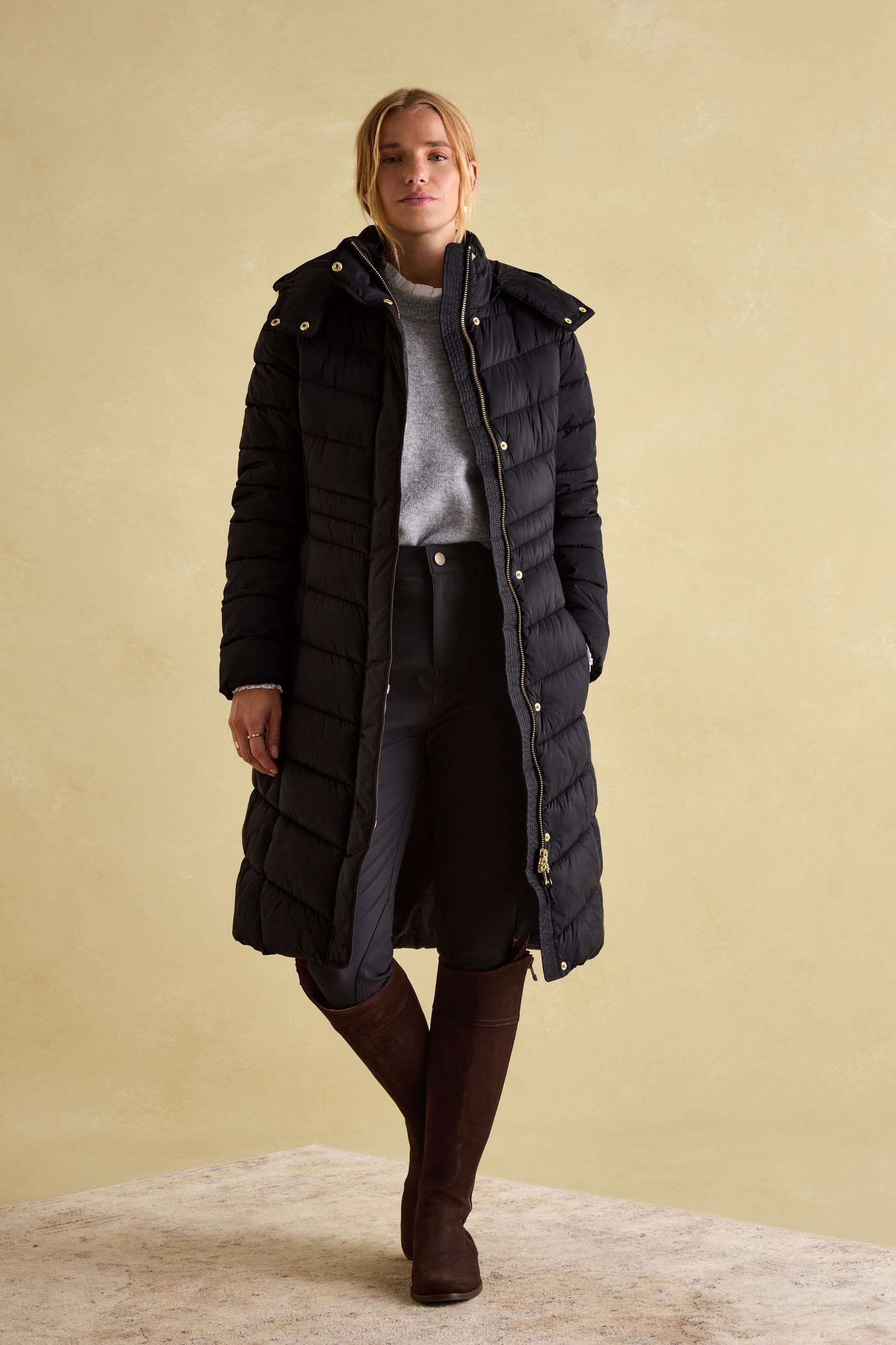 Joules snowbury coat black shop