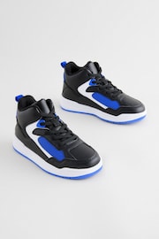 Blue/Black Elastic Lace High Top Trainers - Image 1 of 5