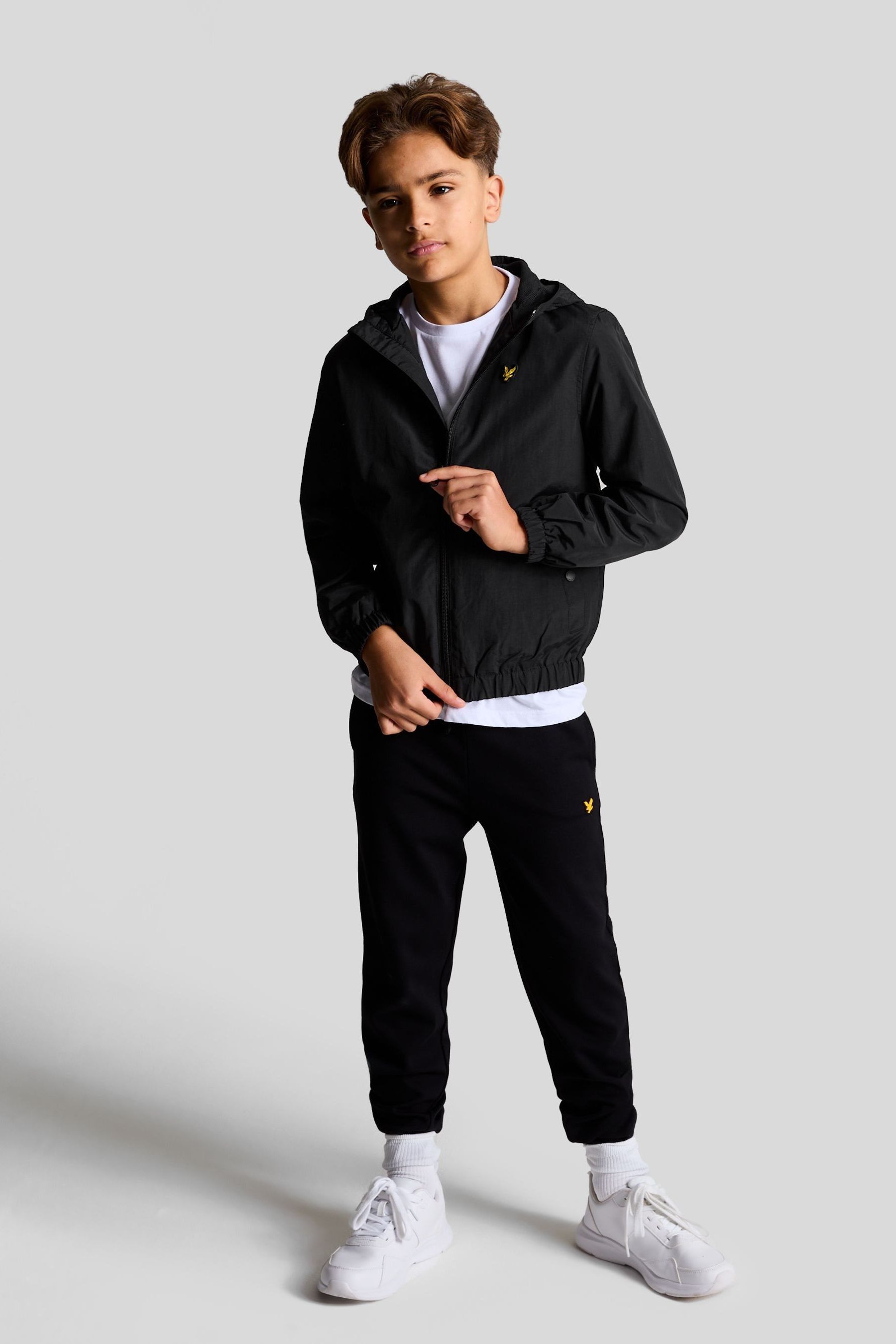 Lyle and scott zip through hooded jacket black on sale