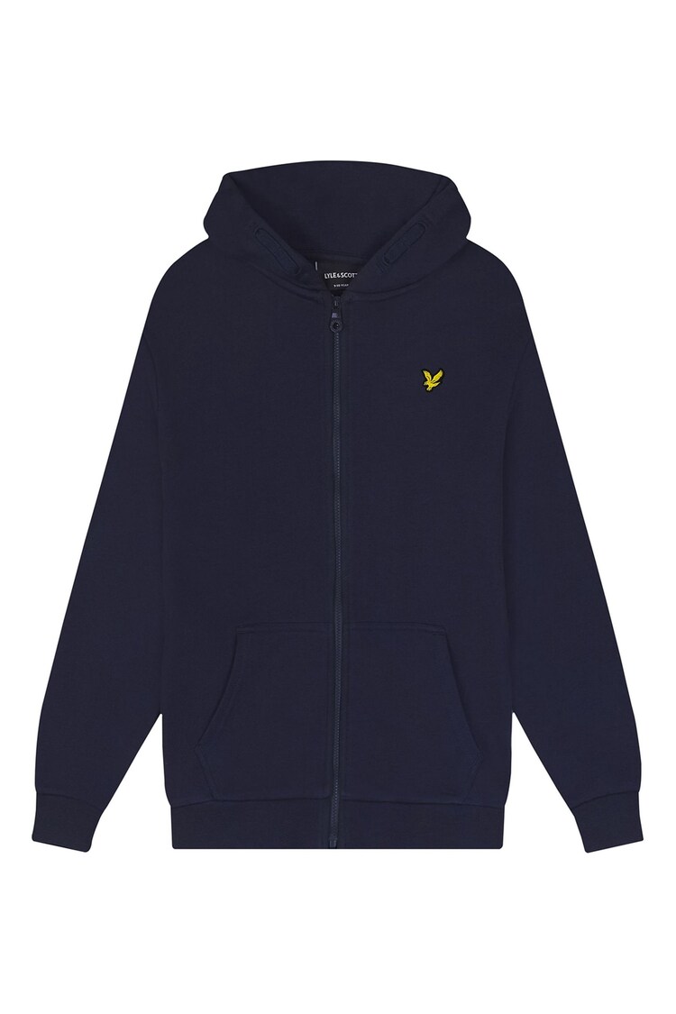 Lyle & Scott Blue Zip Through 100% Cotton Hoodie - Image 2 of 2