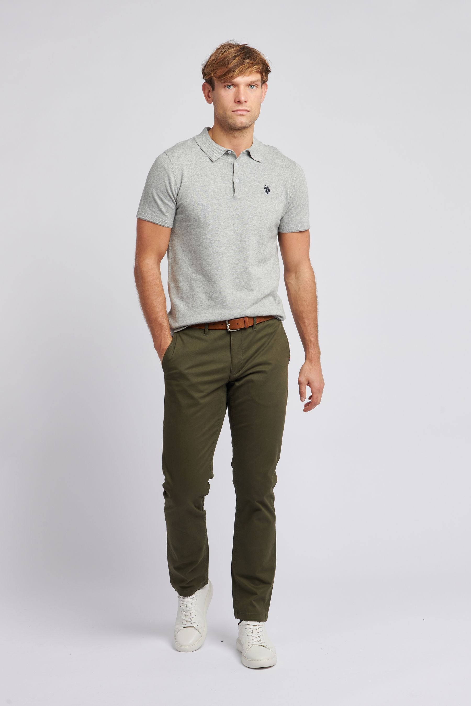 Buy U.S. Polo Assn. Green Mens Classic Chinos from the Next UK online shop
