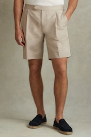 Reiss Con Cotton/Linen Blend Adjuster Shorts - 圖片 3/5