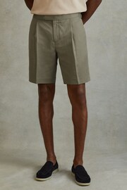 Reiss Sage Con Cotton Blend Adjuster Shorts - Image 3 of 6