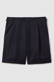 Reiss Navy Con Cotton Blend Adjuster Shorts - Image 2 of 5