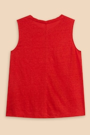 White Stuff Red Rylee 100% Linen Vest - Image 6 of 7