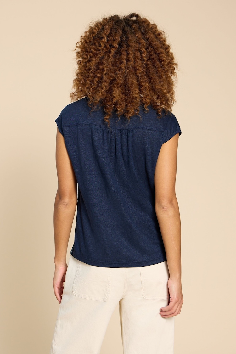 White Stuff Blue Nila 100% Linen Tank Top - Image 2 of 7