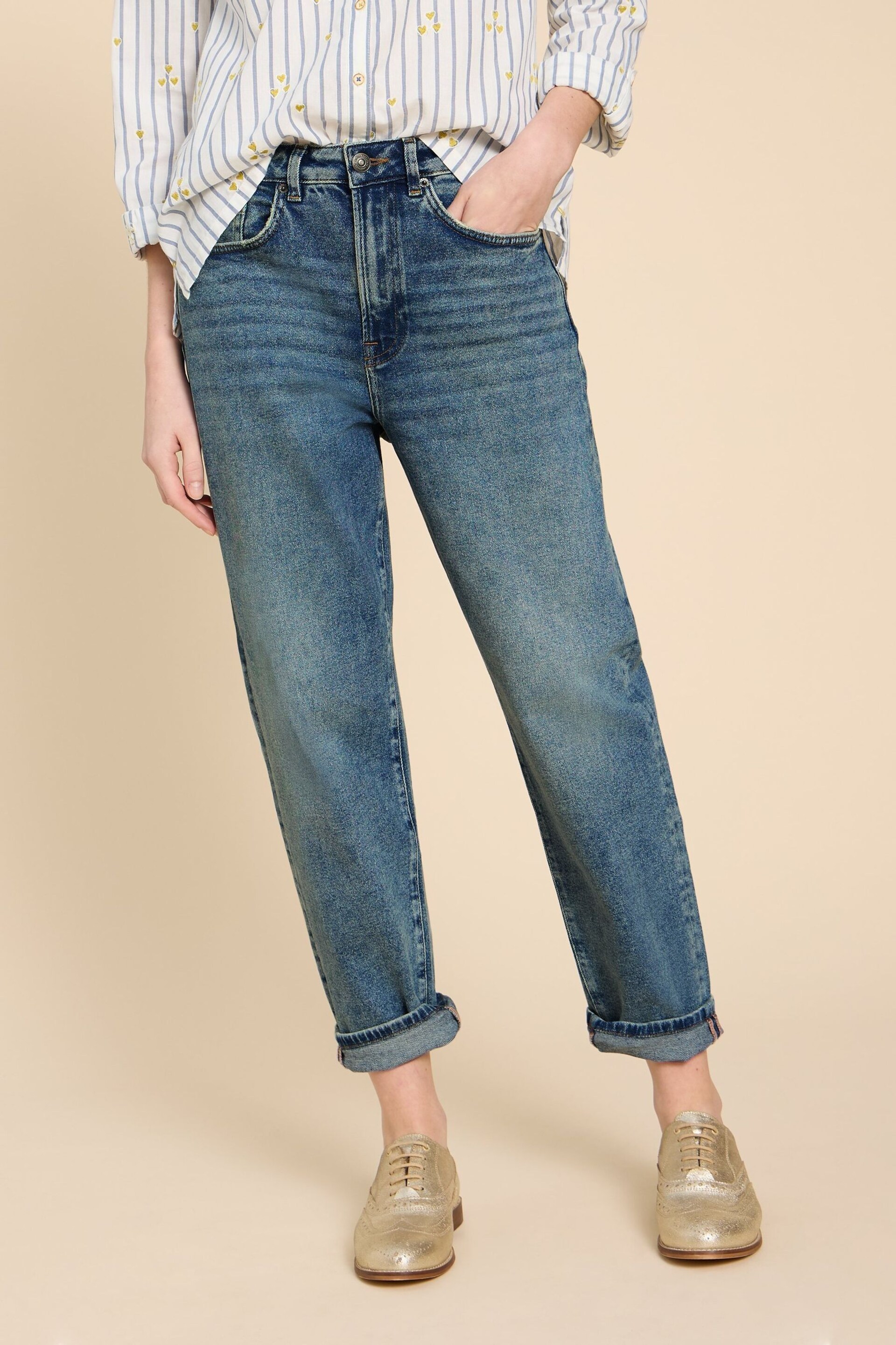 White Stuff Blue Tilly Tapered Jeans - Image 1 of 7