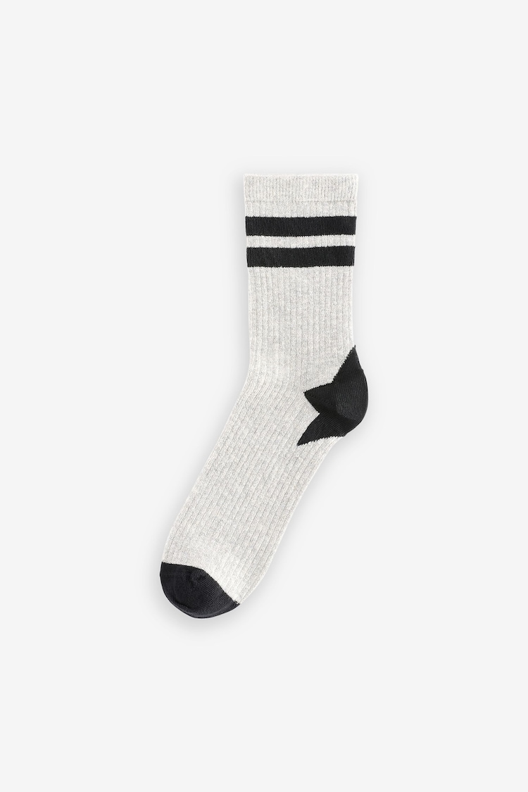 Rockett St George Black Star Heel Metallised Fibres Socks 3 Pack - Image 2 of 4