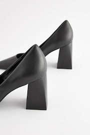 Black Forever Comfort® Leather Point Toe Block Heel Courts - Image 3 of 5