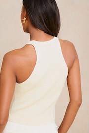 Lipsy Ivory White Knit Button Through Vest Top - Image 2 of 4