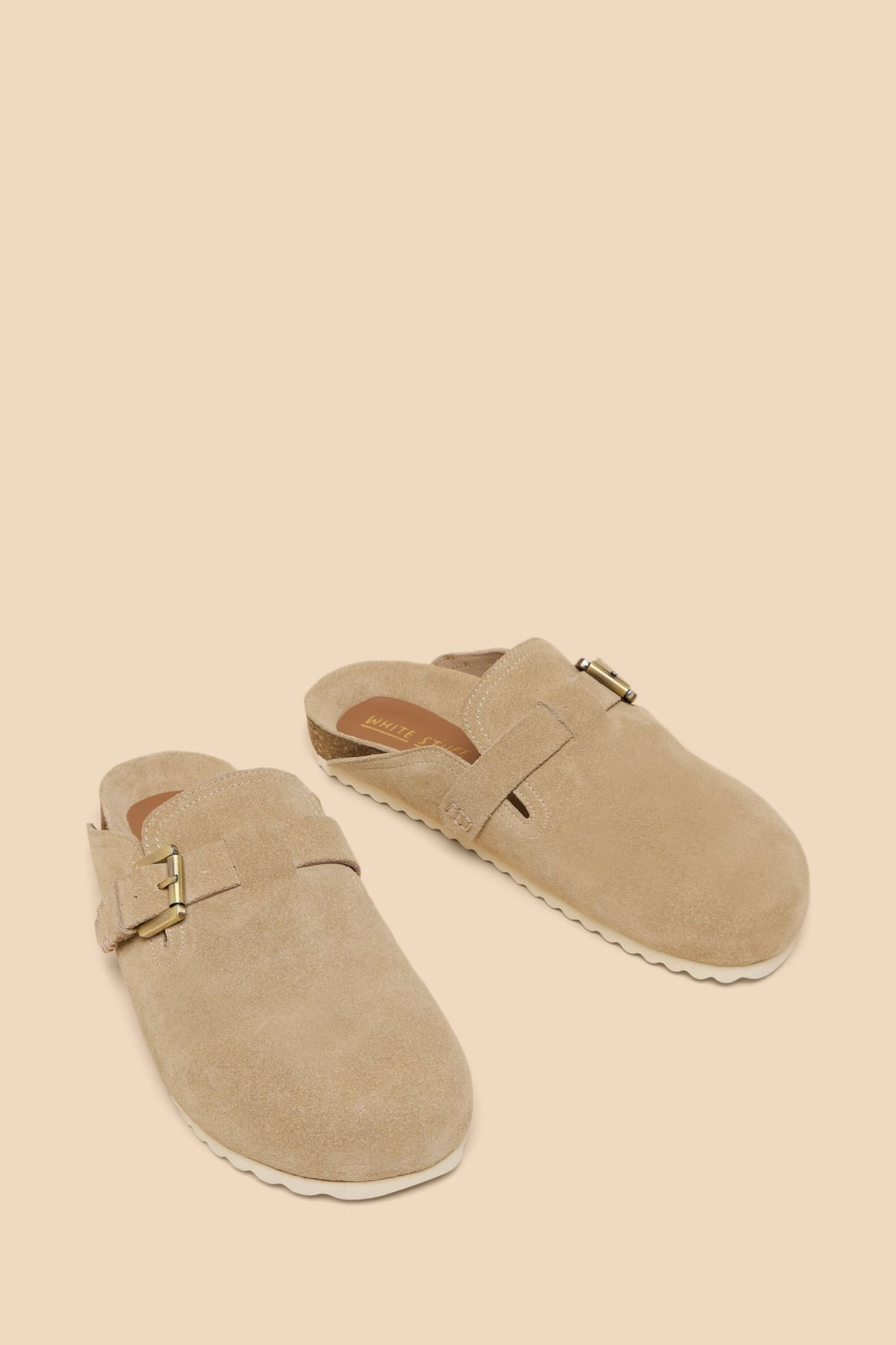 White Stuff Brown Myrtle Suede Slip On Mules - Image 2 of 4