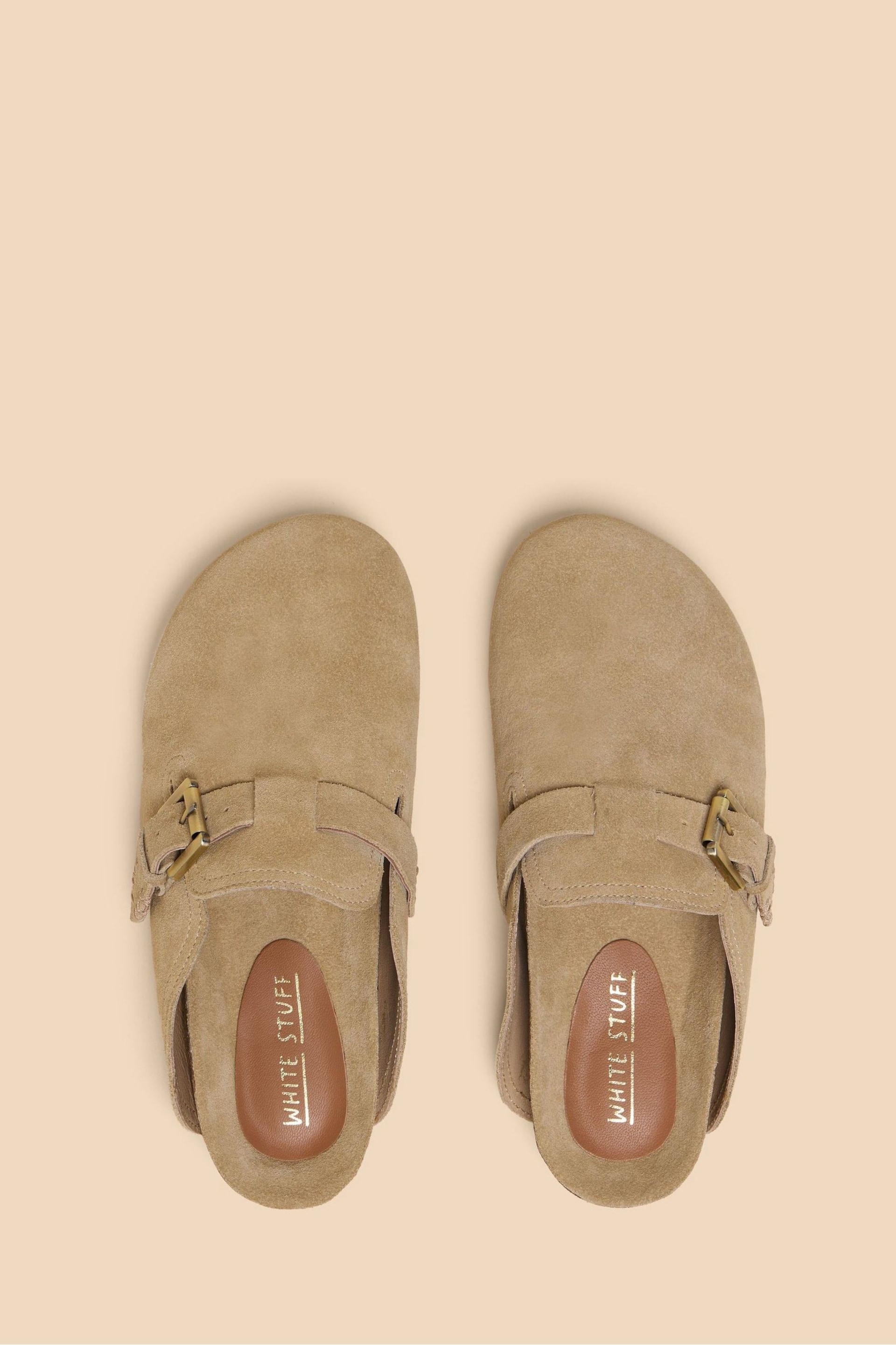 White Stuff Brown Myrtle Suede Slip On Mules - Image 3 of 4
