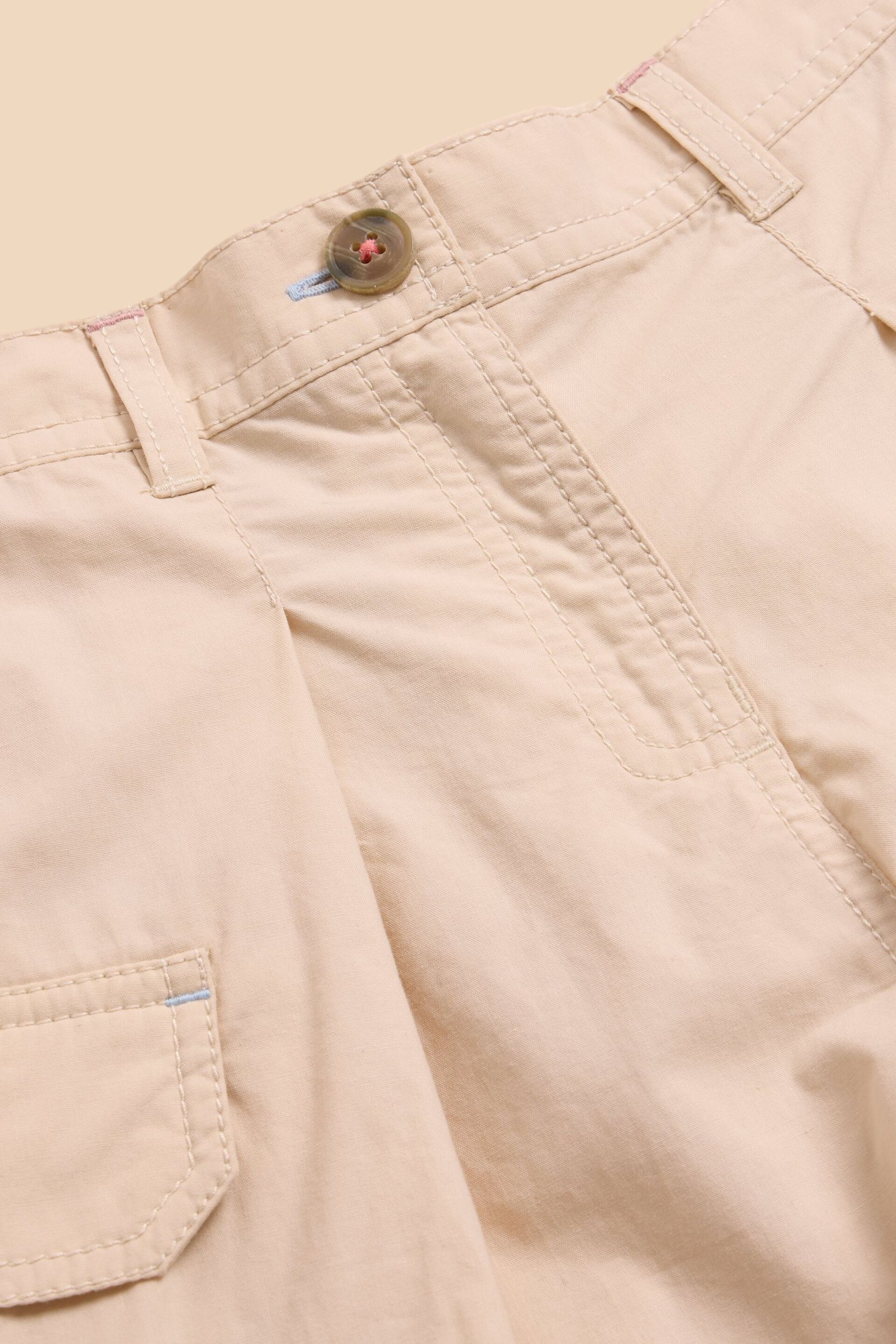 White Stuff Natural Colette Cargo Shorts - Image 3 of 3
