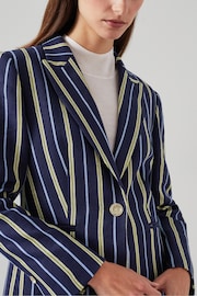 LK Bennett Mya Striped Linen-Lenzing™ Ecovero™ Viscose Blend Jacket - Image 3 of 4