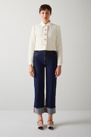 LK Bennett Alexa Cotton-Blend Italian Tweed Jacket - Image 1 of 2