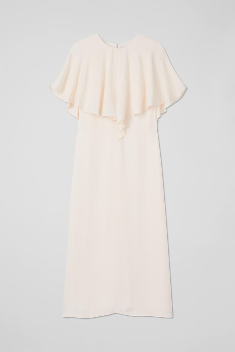 LK Bennett Cream Sadie Cape Detail Dress - Image 5 of 5