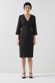 LK Bennett Sky Lenzing™ Ecovero™ Viscose Blend Crepe Dress - Image 1 of 3