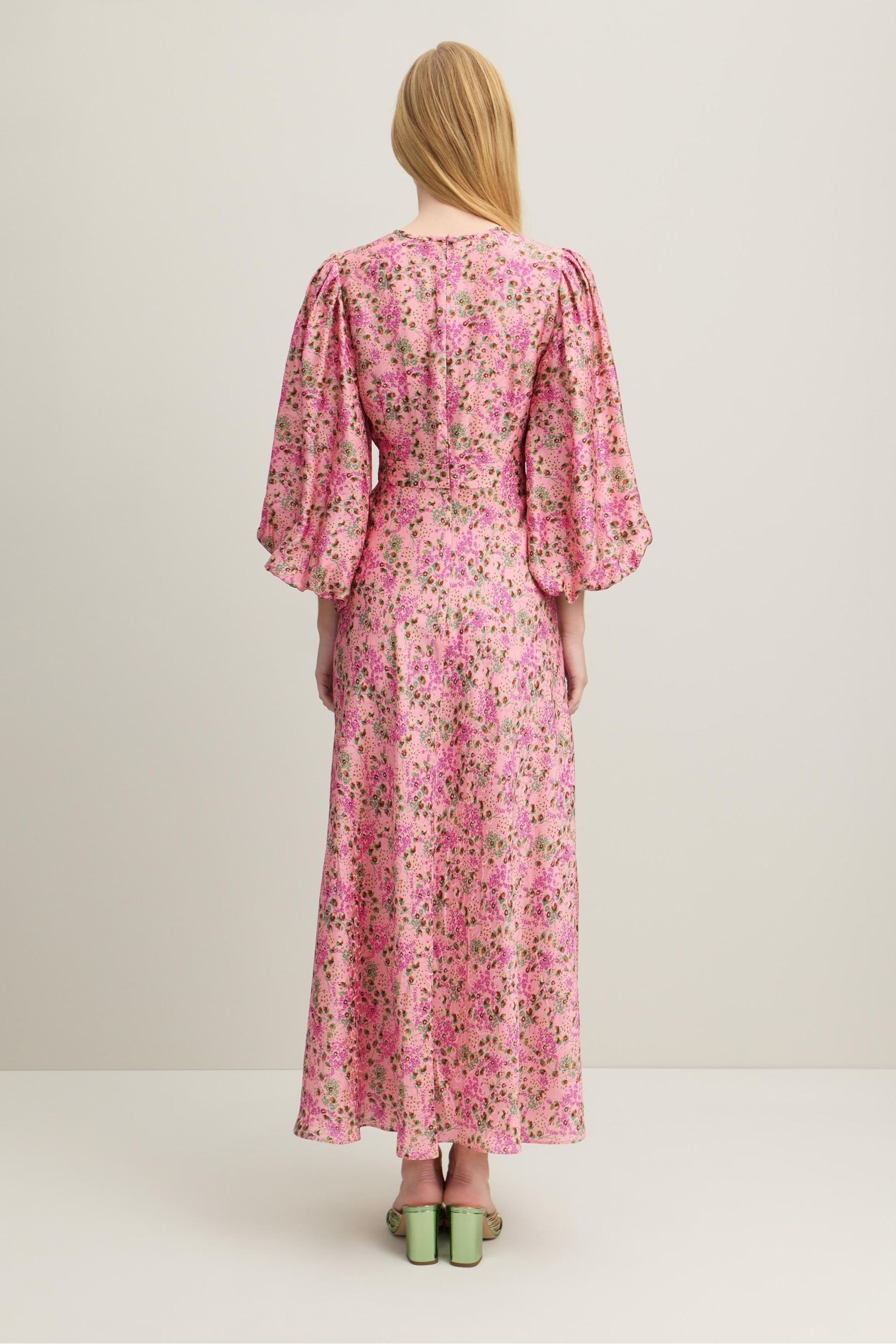 LK Bennett Lois Neon Garden Print Viscose-Silk Blend Dress - Image 3 of 3