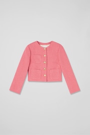 LK Bennett Allie Cotton Italian Tweed Jacket - Image 5 of 5