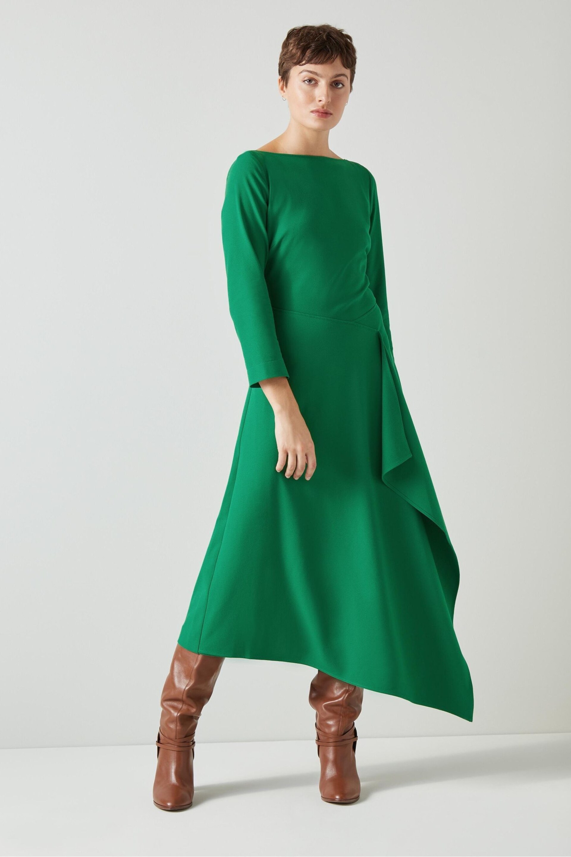 LK Bennett Lena Crepe Fit And Flare Dress - Image 1 of 3