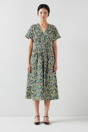 LK Bennett Eva Cotton Buttercup Meadow Print Dress - Image 1 of 3