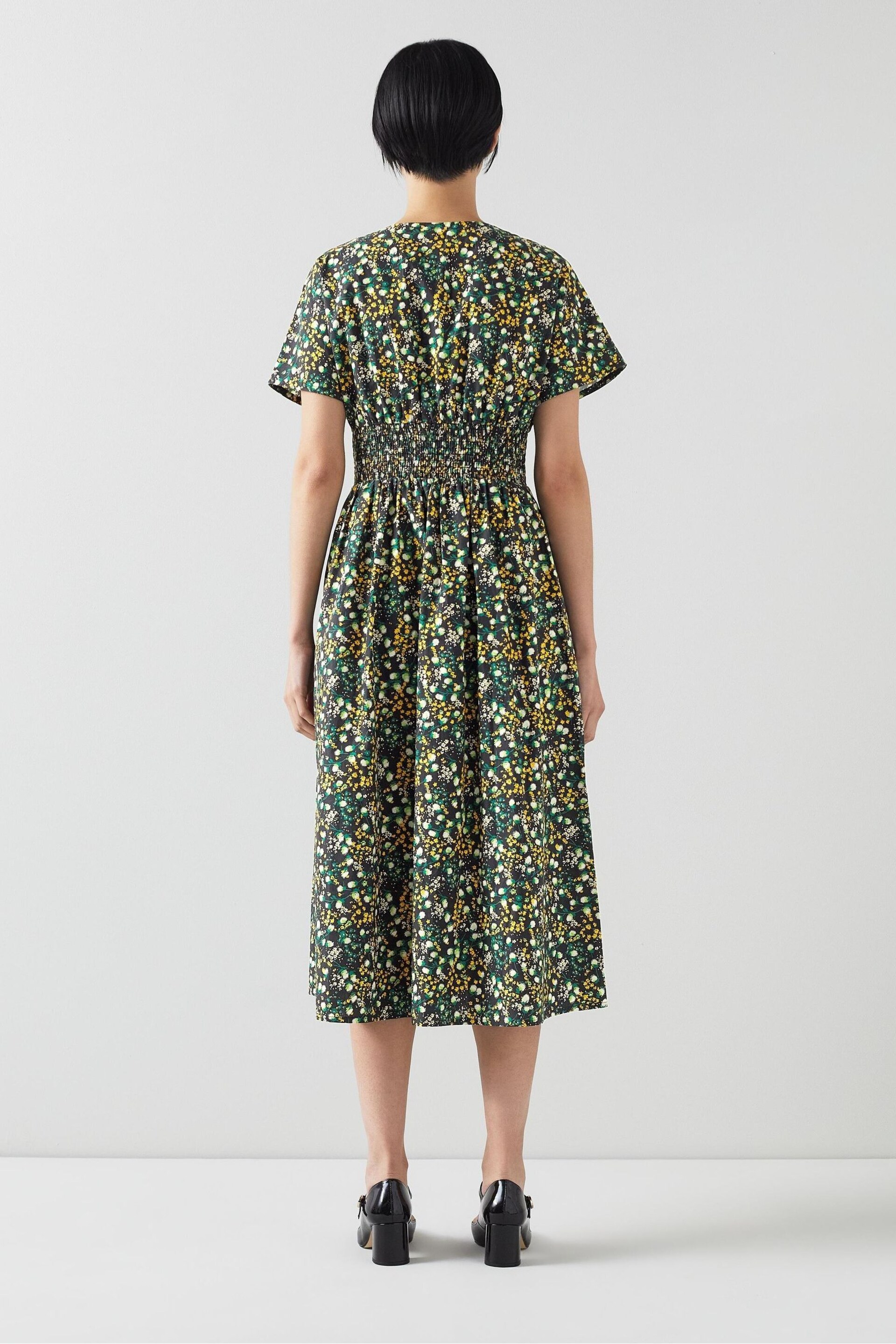 LK Bennett Eva Cotton Buttercup Meadow Print Dress - Image 2 of 3
