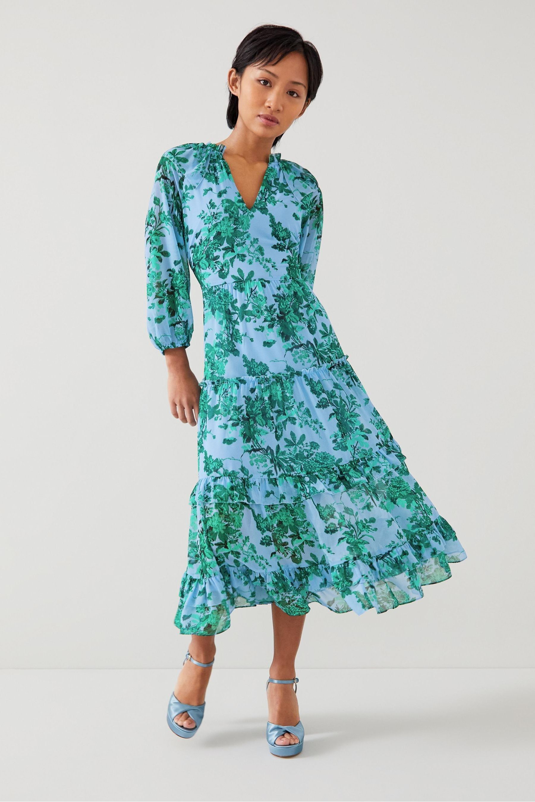 Buy LK Bennett Blue Eleanor Petite Garden Dress from Next Luxembourg