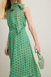 LK Bennett Green Spot Robyn Print Dress - Image 3 of 4