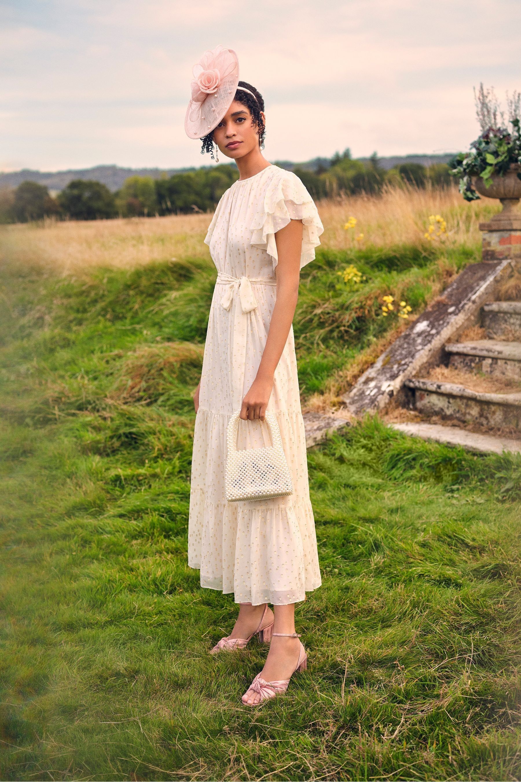 Buy LK Bennett Cream Silk Rich Maxi Dress from Next Oman