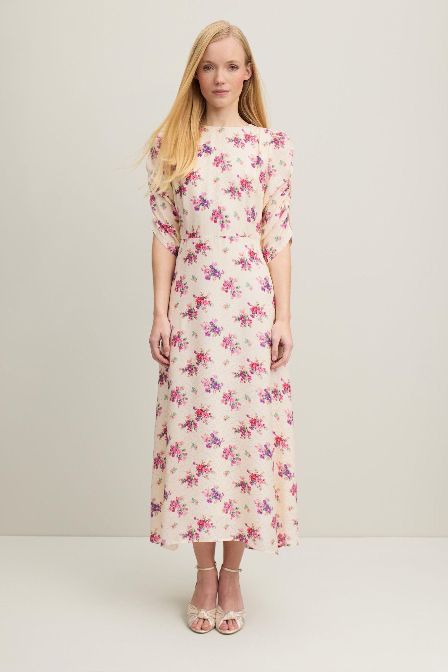 Buy LK Bennett Cream Delilah Bouquet Print Silk Jacquard Dress from Next Pakistan