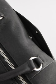 Black Leather Pocket Zip Bag - Image 9 of 13