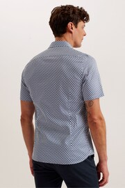 Ted Baker Blue Lacesho Short Sleeve Geo Printed Shirt - Image 2 of 5