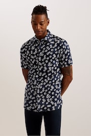 Ted Baker Blue Cotton Floral Shirt - Image 1 of 6