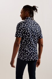 Ted Baker Blue Cotton Floral Shirt - Image 2 of 6