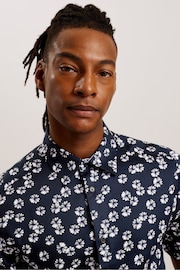 Ted Baker Blue Cotton Floral Shirt - Image 4 of 6