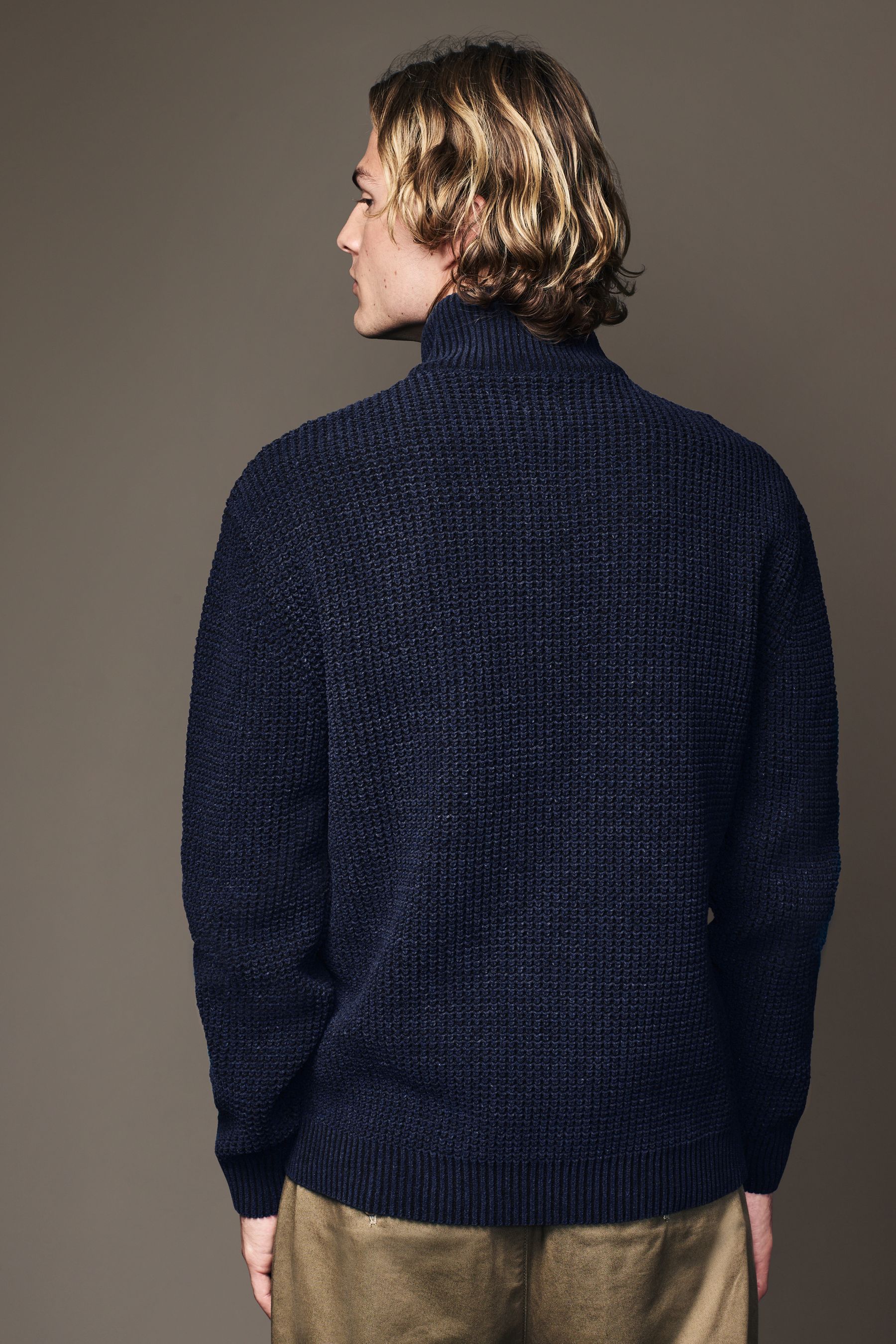 Mens chenille half zip jumper on sale