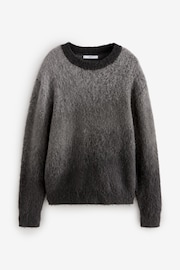 Grey/Black Regular Fit Ombré Knitted Crew Neck Jumper - Image 7 of 9