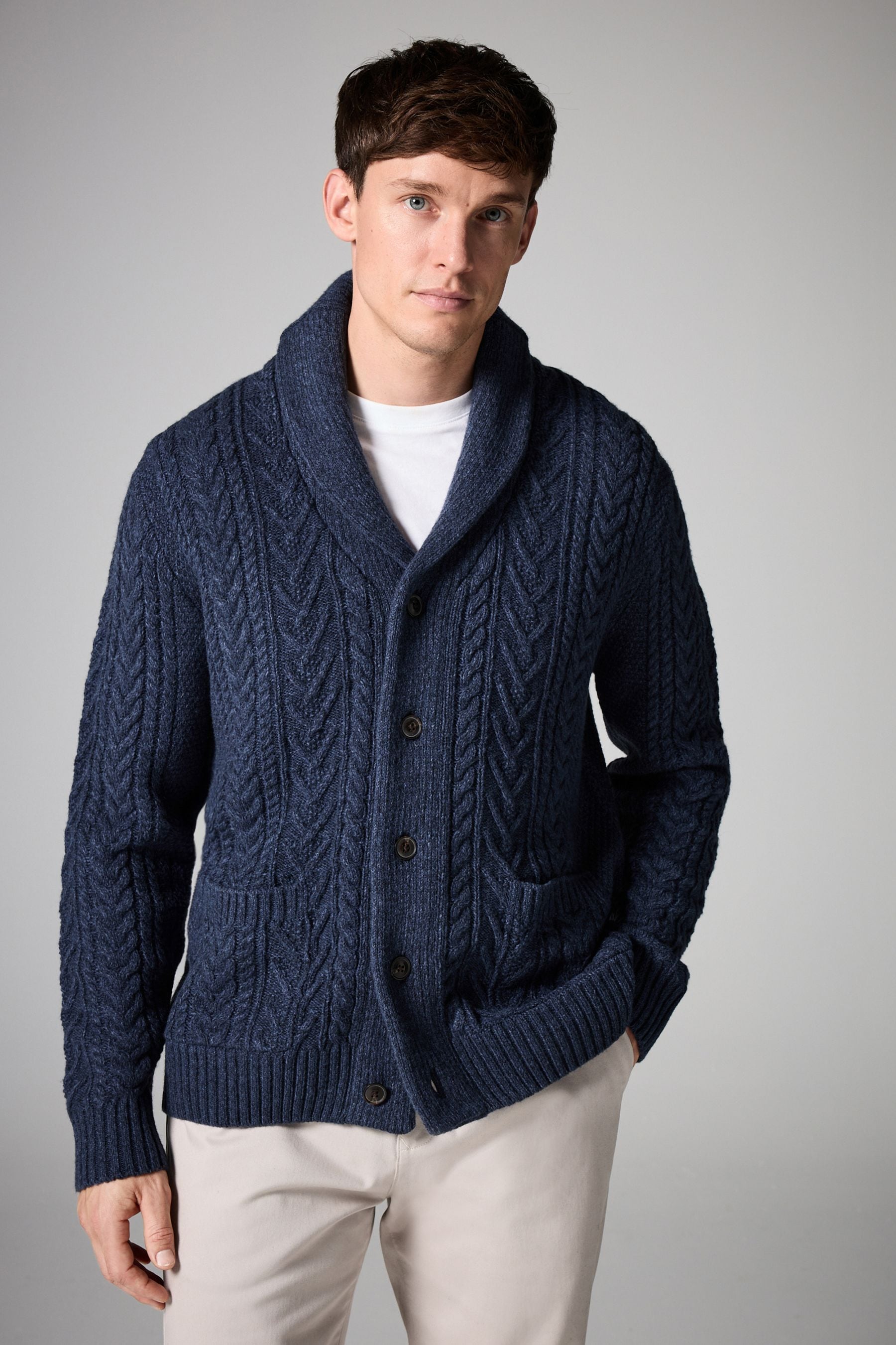Knit cardigan with buttons clearance