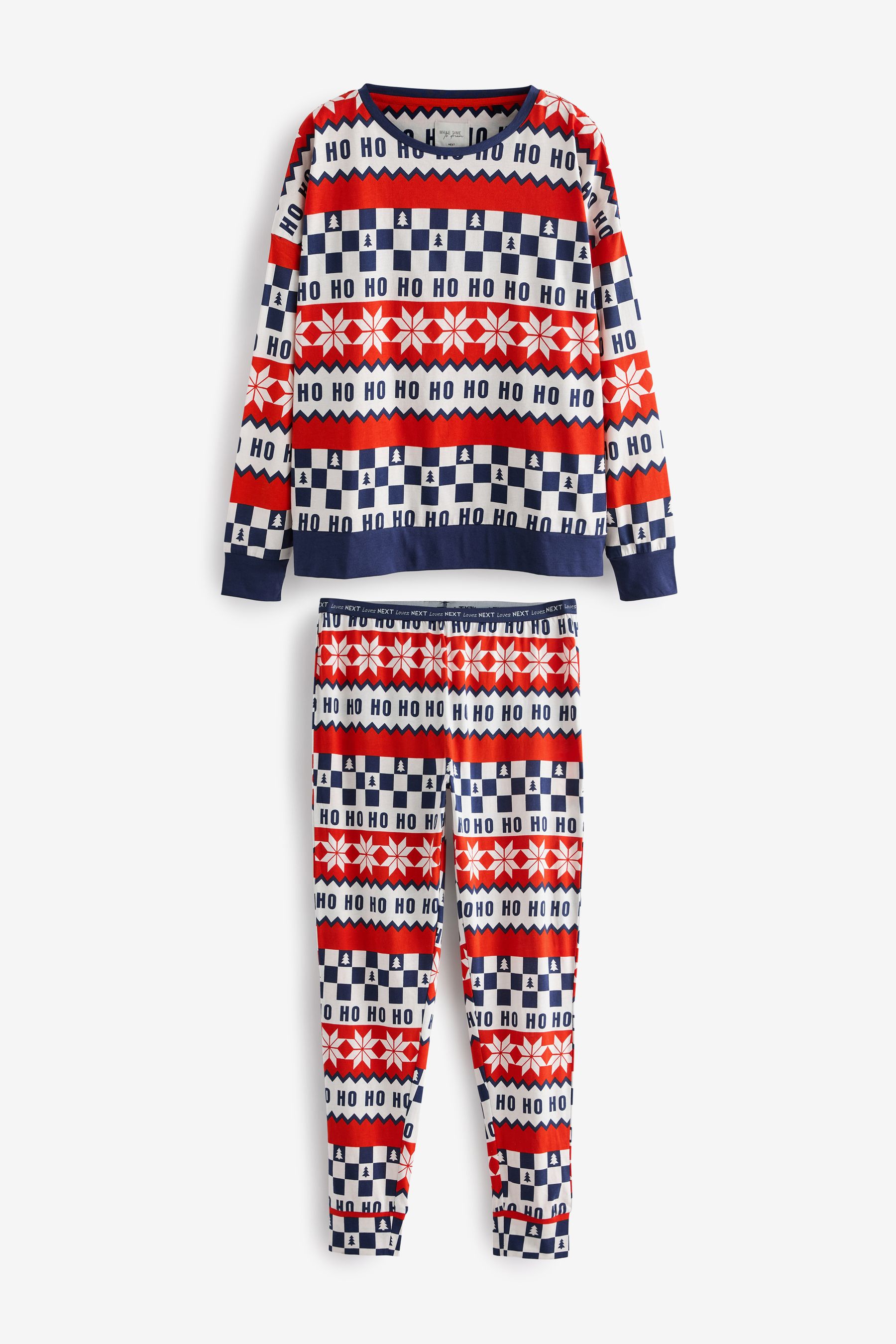 Buy Red Navy Blue Matching Family Womens Christmas Fairisle Pattern 100 Cotton Pyjamas from the Next UK online shop