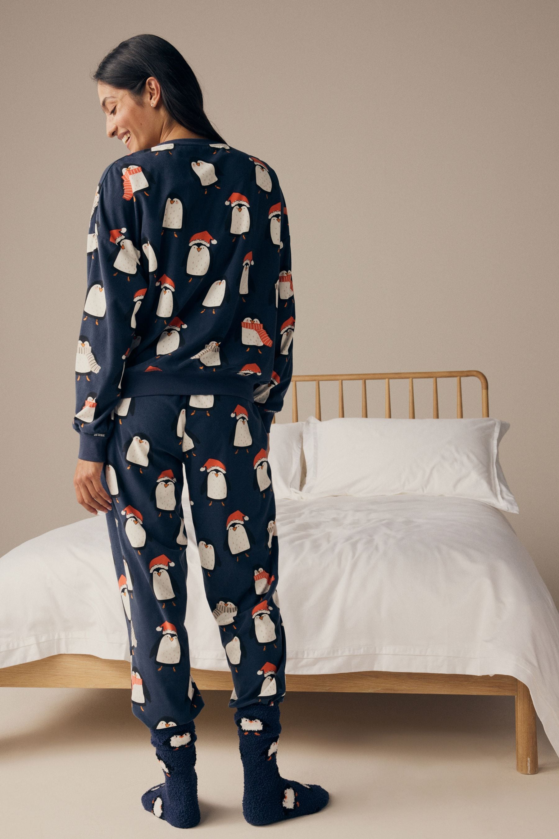 Penguin matching family pajamas deals
