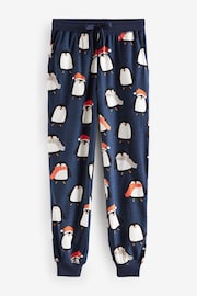 Navy Blue Matching Family Womens Christmas Penguin Pyjamas - Image 9 of 10