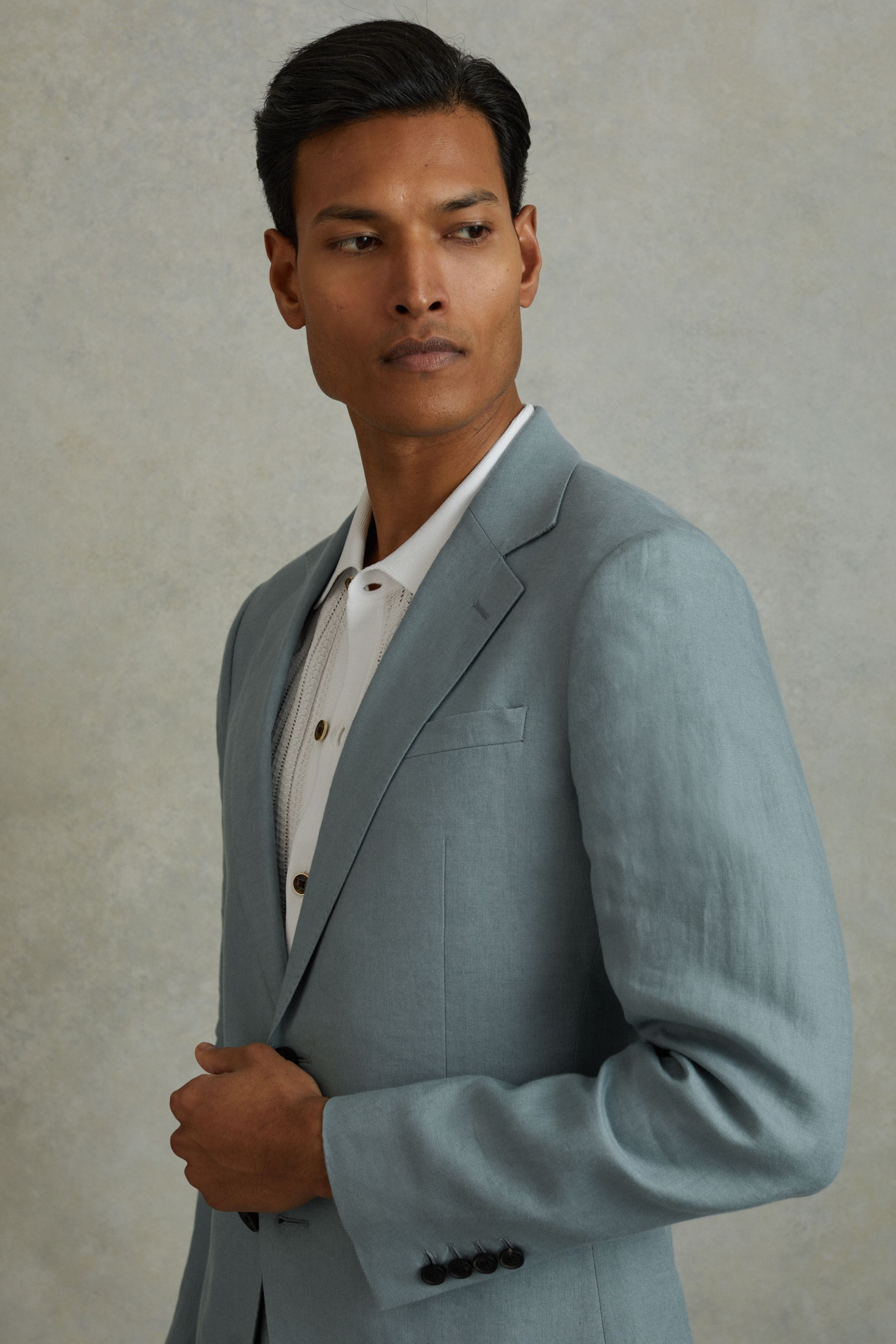 Reiss light blue suit shop
