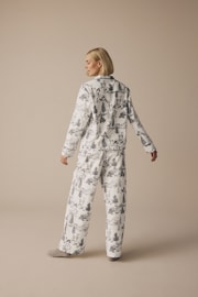 Grey Womens 100% Cotton Matching Family Christmas Mountain Print Pyjamas - Image 4 of 10