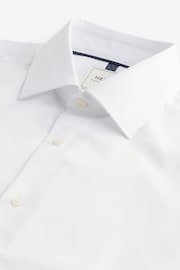 White Regular Fit Single Cuff Easy Care Twill Shirt With Cutaway Collar - Image 6 of 7