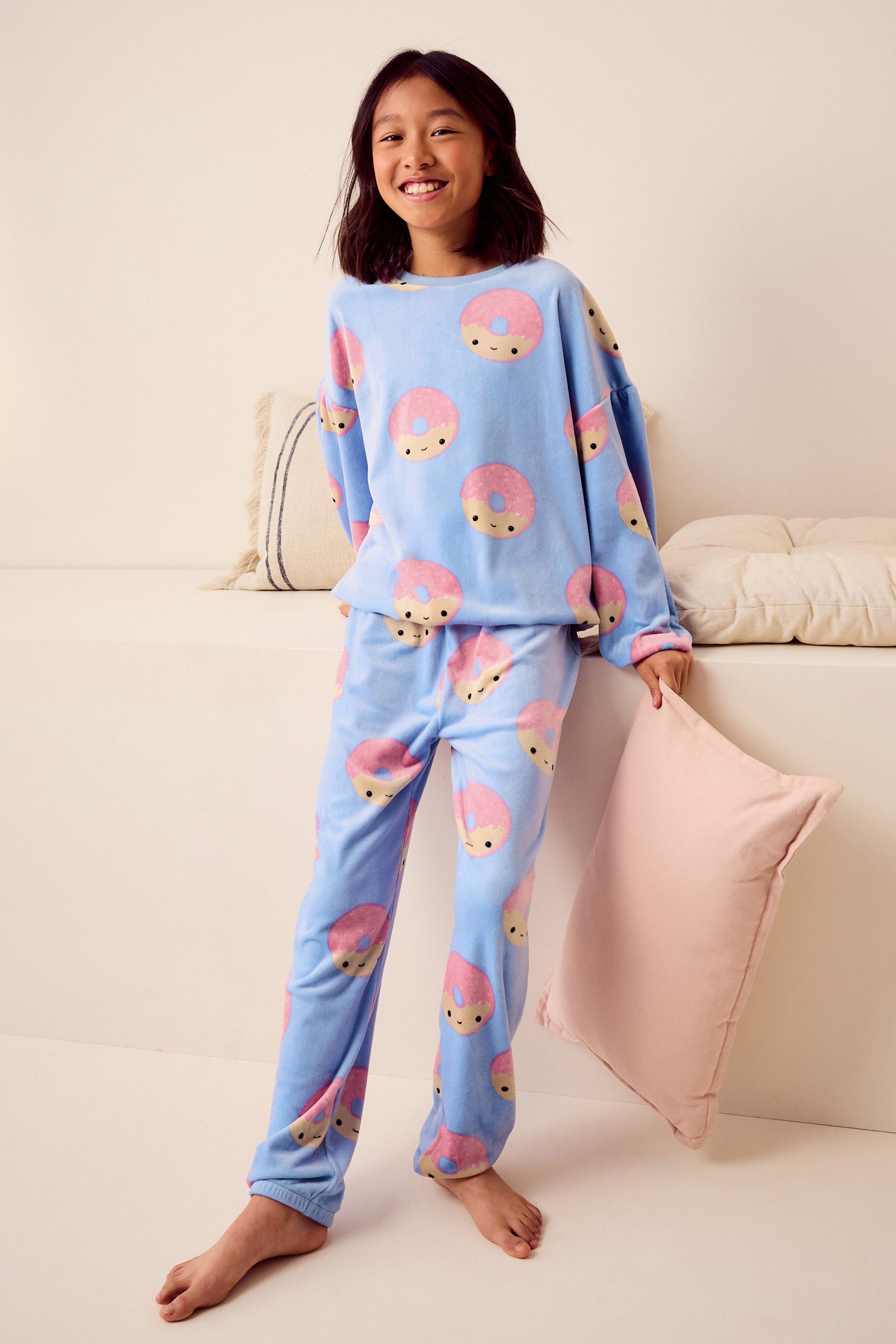 Buy Donut Print Cosy Fleece Pyjamas 3 16yrs from the Next UK online shop