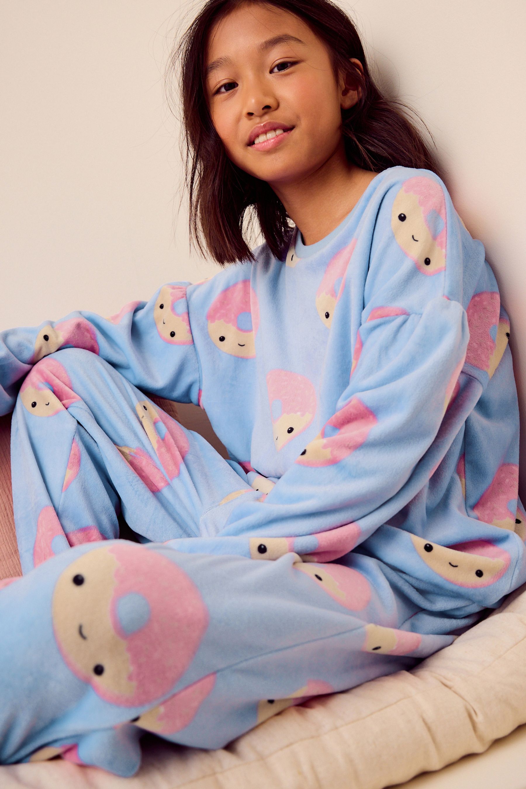 Donut Print Cosy Fleece Pyjamas 3 16yrs