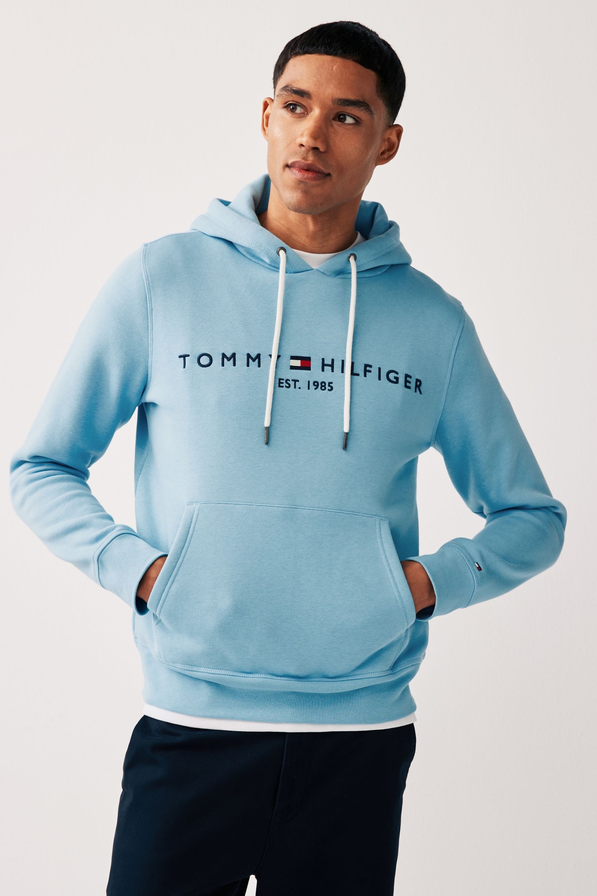 Tommy Hilfiger Blue Logo Hoodie - Image 1 of 4