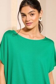 Friends Like These Green Soft Jersey Short Sleeve Slash Neck Tunic - Image 3 of 4