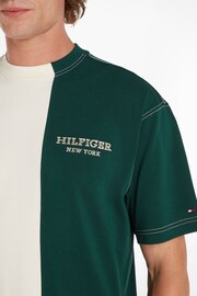 Tommy Hilfiger Green Monotype Colourblock T-Shirt - Image 3 of 3